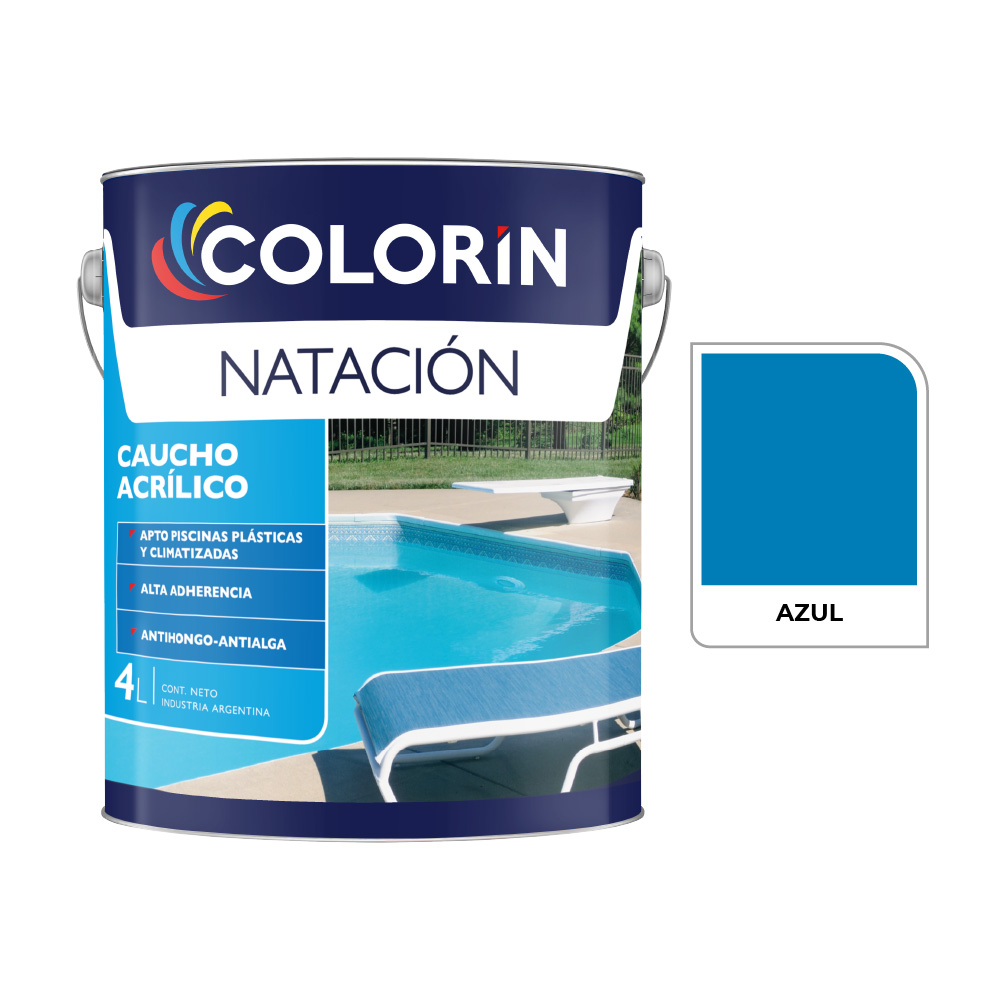 Natacion Caucho Acrilico Azul  4 L