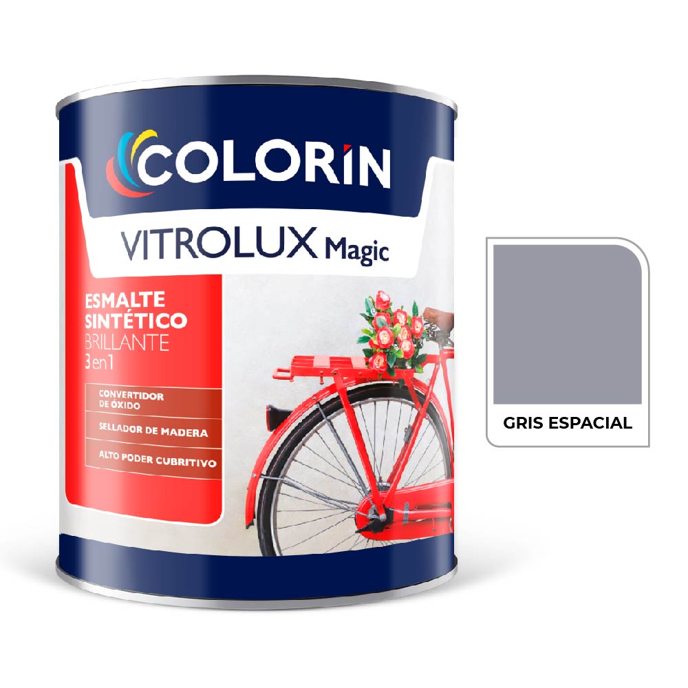 Vitrolux 3 en 1 Brill Gris Espacial  0.5 L