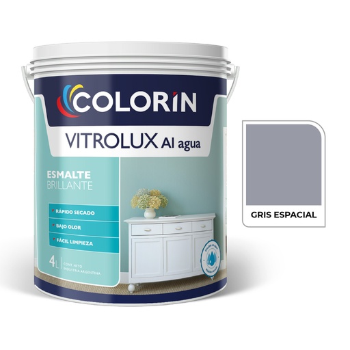 [71097] Vitrolux al Agua Brill Gris Espacial  4 L