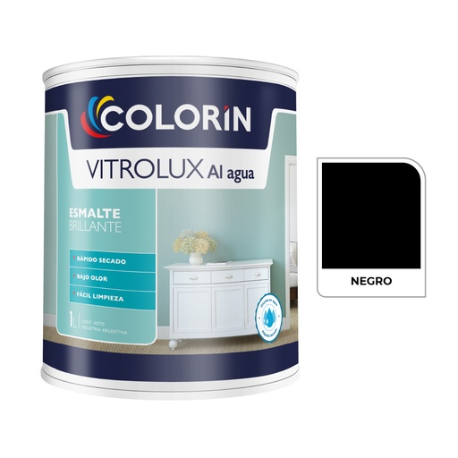 [71035] Vitrolux al Agua Brill Negro  1 L