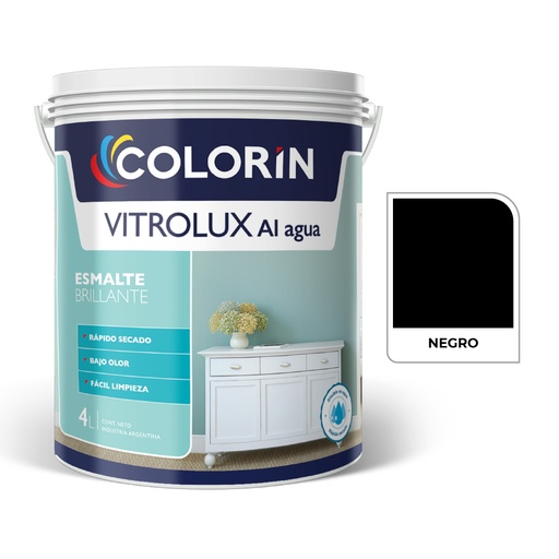 [71037] Vitrolux al Agua Brill Negro  4 L