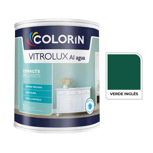 [71065] Vitrolux al Agua Brill Verde Ingles  1 L