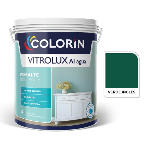 [71067] Vitrolux al Agua Brill Verde Ingles  4 L