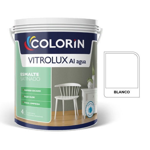 [71007] Vitrolux al Agua Satin Blanco  4 L