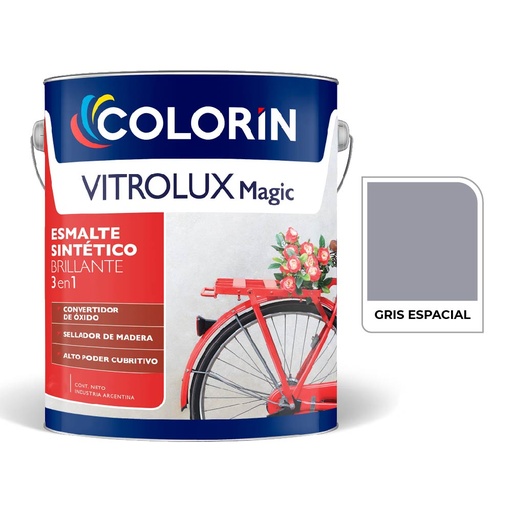 [70517] Vitrolux 3 en 1 Brill Gris Espacial  4 L