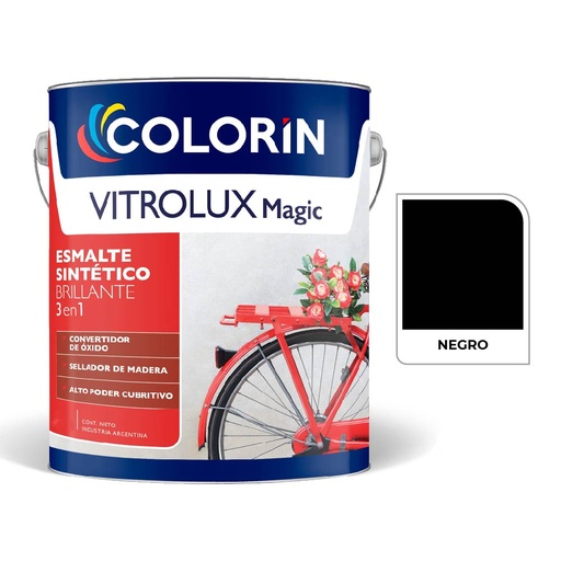 [70037] Vitrolux 3 en 1 Brill Negro  4 L