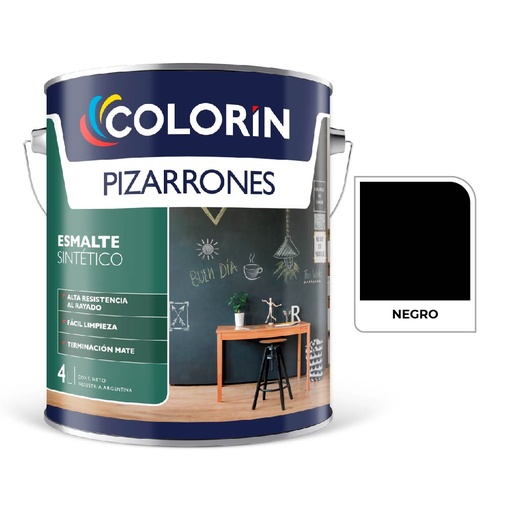 [71307] Colorin Esmalte Pizarron Negro 4 L